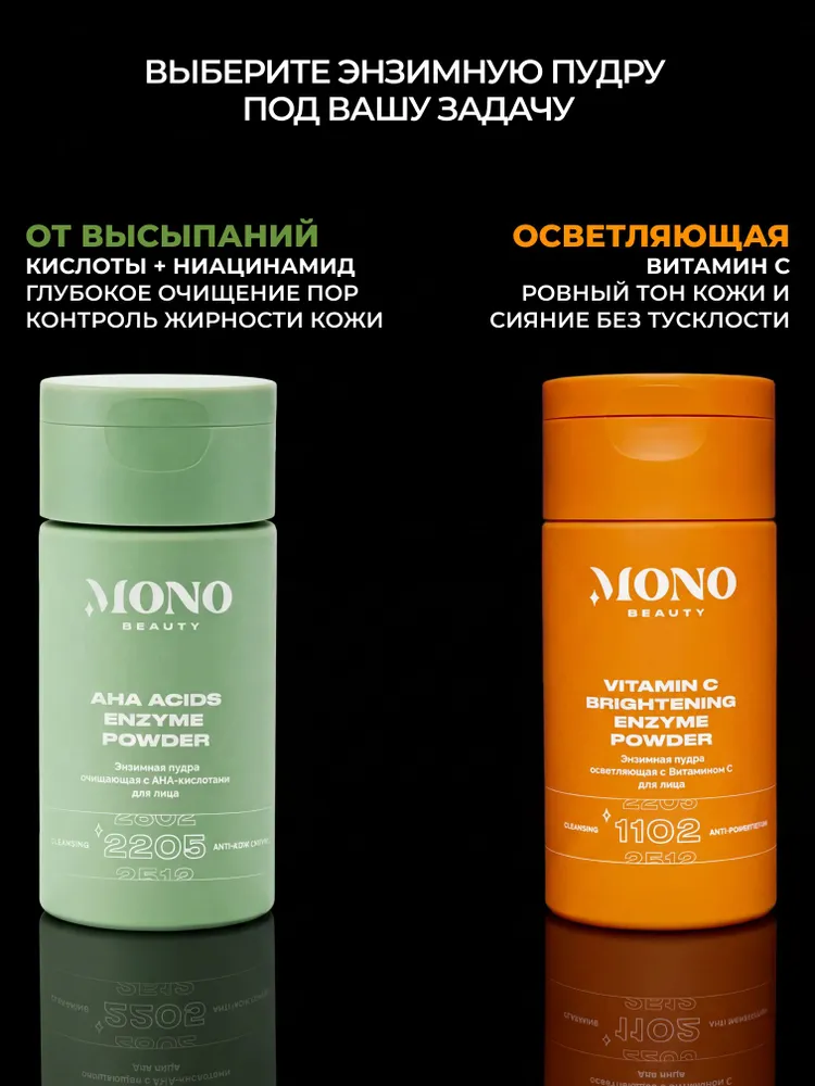 Энзимная пудра для умывания лица с витамином С и ниацинамидом MonoBeauty, 120 мл, 120 мл, фото 5