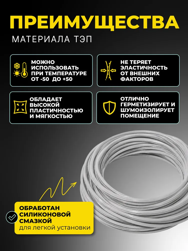 Уплотнительная резинка для пластиковых окон , уплотнитель для пластиковых окон КБЕ 228 20 метров серый, 20 м, фото 2