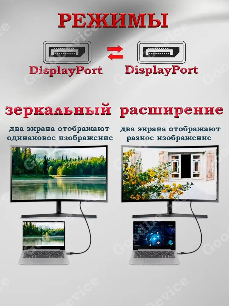 GoodDevice Видеокабель DisplayPort/DisplayPort, 1.8 м, серый, 1,8 м, фото 6