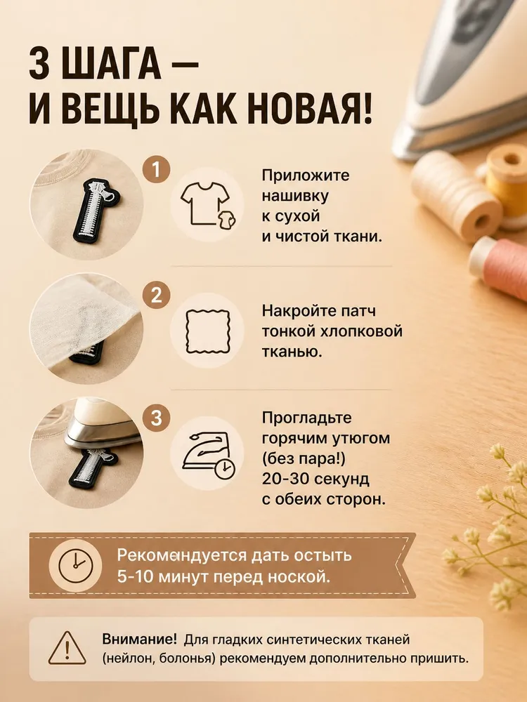 Термонаклейка, нашивка на одежду молния с замком, 1 штука, вариант, фото 3
