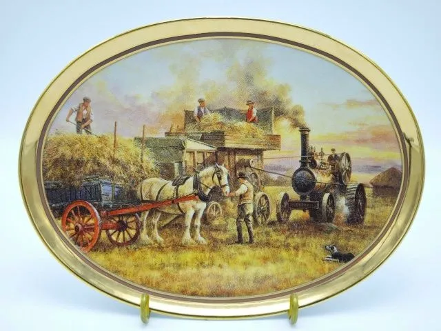 Винтажная тарелка Осень , фарфор, Davenport, Англия, Limited Edition, The Bradford Exchange, 22 16.5 см, вариант, фото 3
