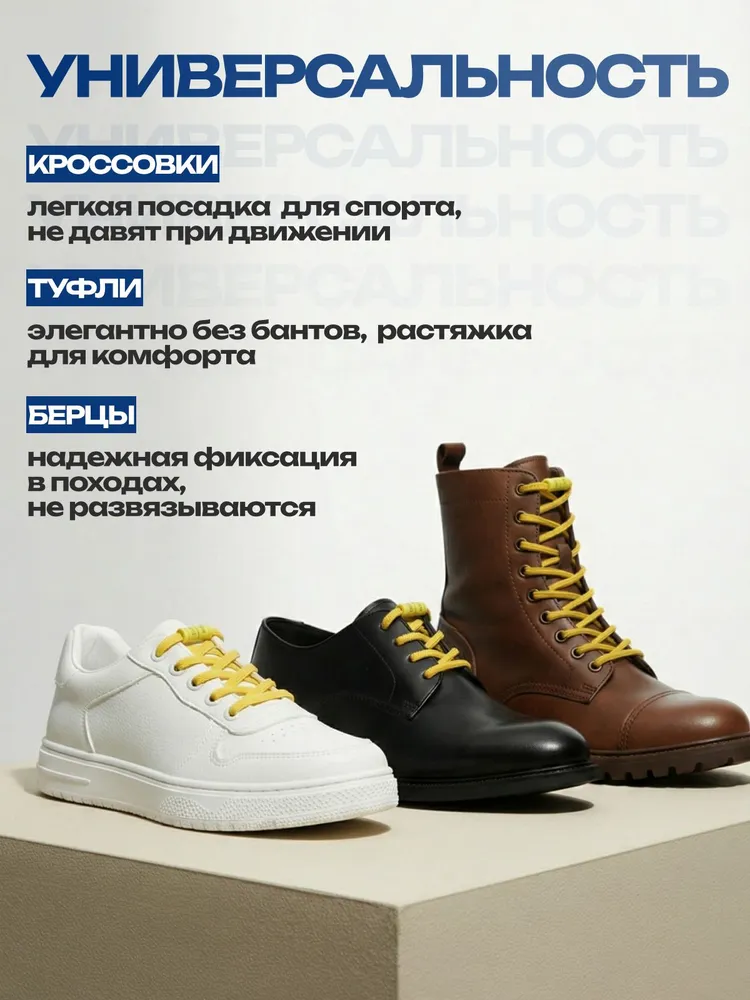 Шнурки эластичные с фиксатором мятные плоские, вариант, фото 4