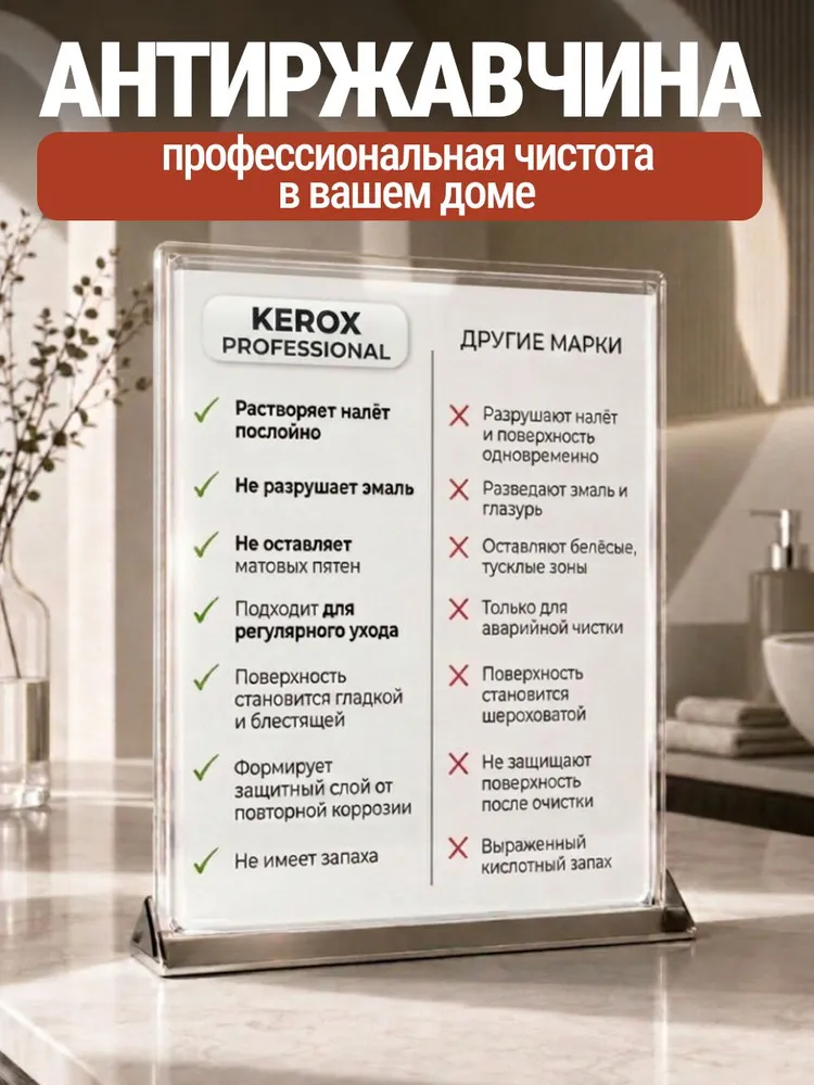 Антиржавчина для кухни, спрей против ржавчины, от ржавчины, средство для очистки известкового налета, вариант, фото 5
