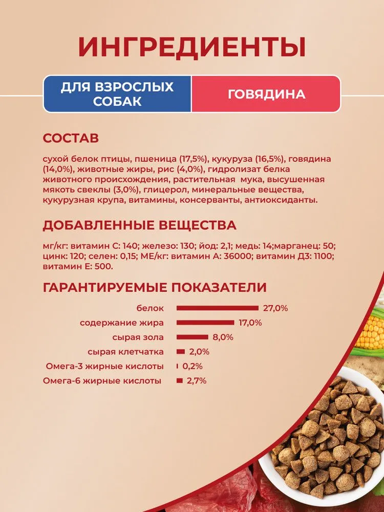 Сухой корм для собак PURINA ONE МИНИ для мелких и карликовых пород, с говядиной и рисом, 3 кг, 3 кг, фото 5