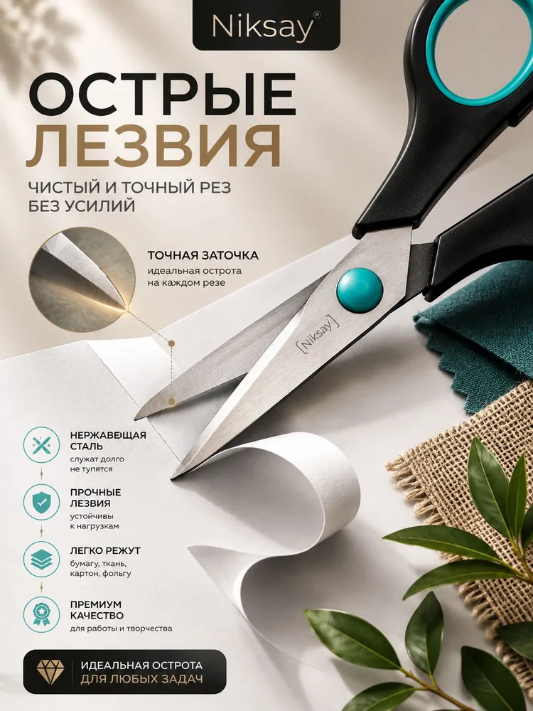 Ножницы канцелярские для офиса школы портновские набор 6 шт, 6 шт, фото 3