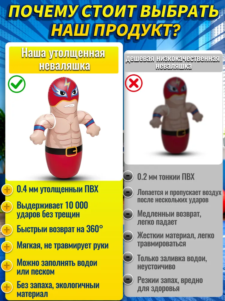 Надувные игрушки,игрушка антистресс,фигурка для боксирования,подарок для мальчиков и девочек, вариант, фото 4