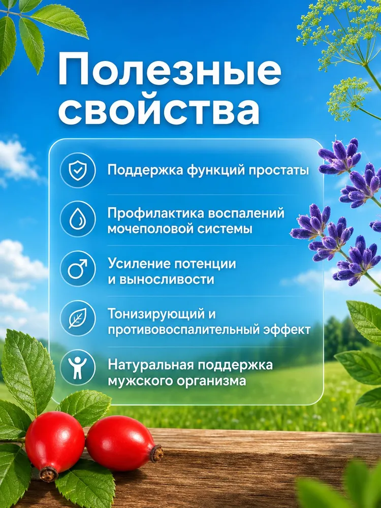 Травяной чай для мужчин, 150 г, мужской сбор от простатита, для потенции, 150 г, фото 3