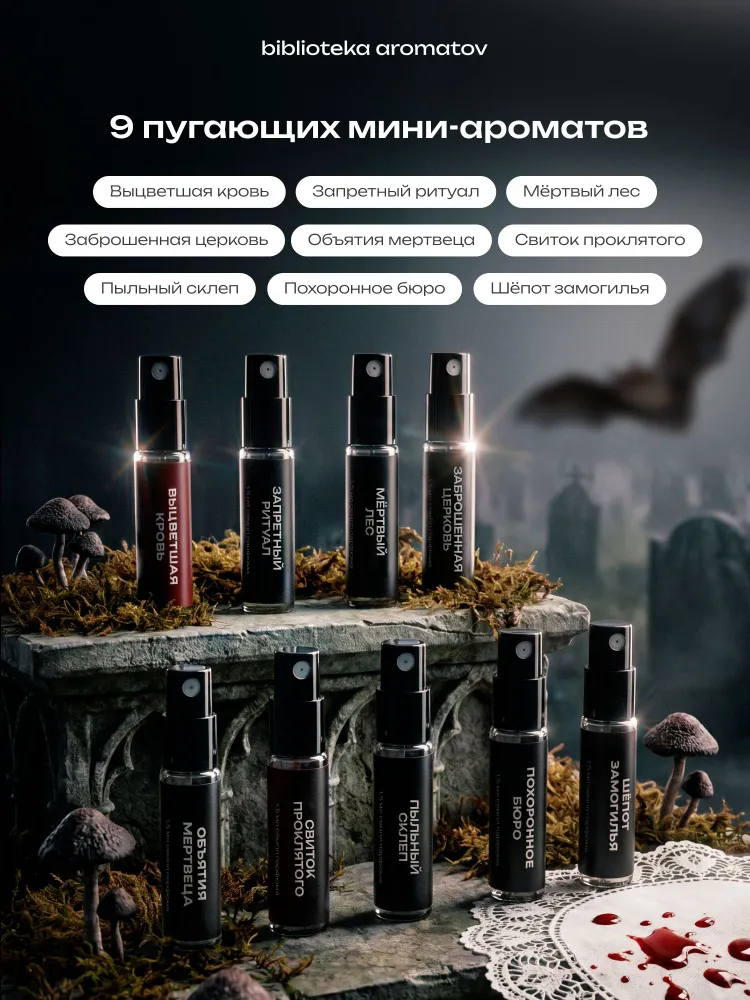Набор духов женские и мужские пробники 10 ароматов "Вишневый бокс", Библиотека ароматов, черный, фото 4