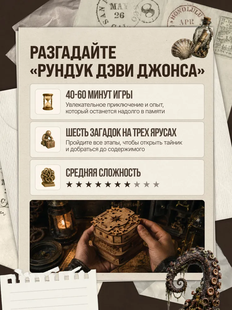 Головоломка "Квестбокс: Рундук Дэви Джонса", вариант, фото 4