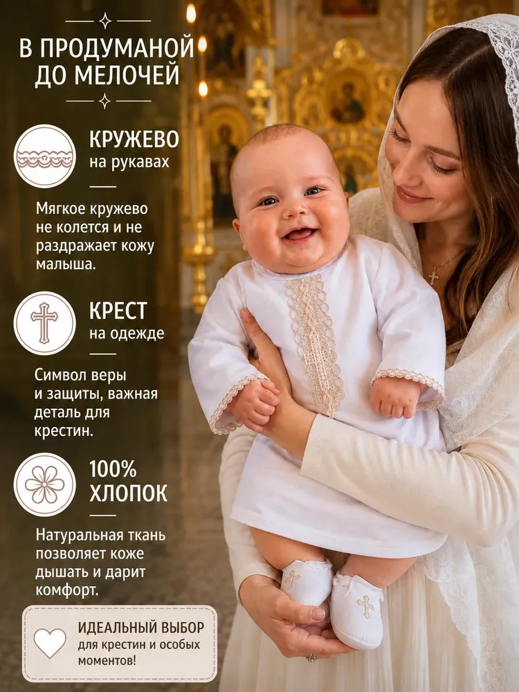 Одежда для крещения Радуга Детства Крестильное, вариант, фото 2