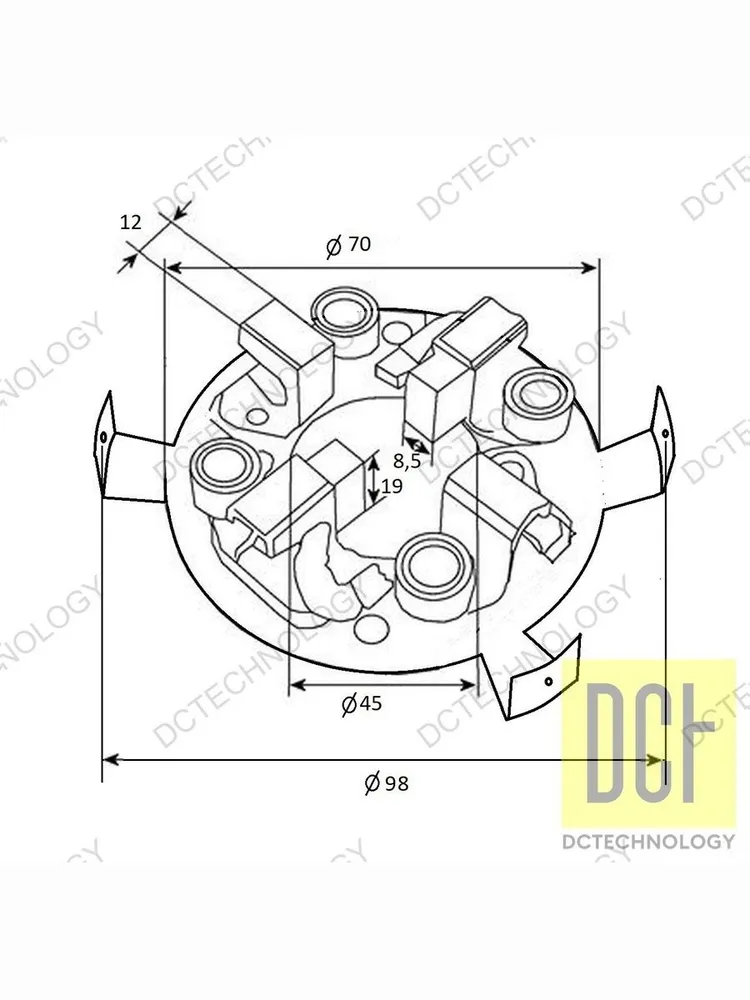 Щеточный узел для лебедок Electric Winch, Runva, ComeUp, T-MAX 6000-12000 lbs универсальный, вариант, фото 5