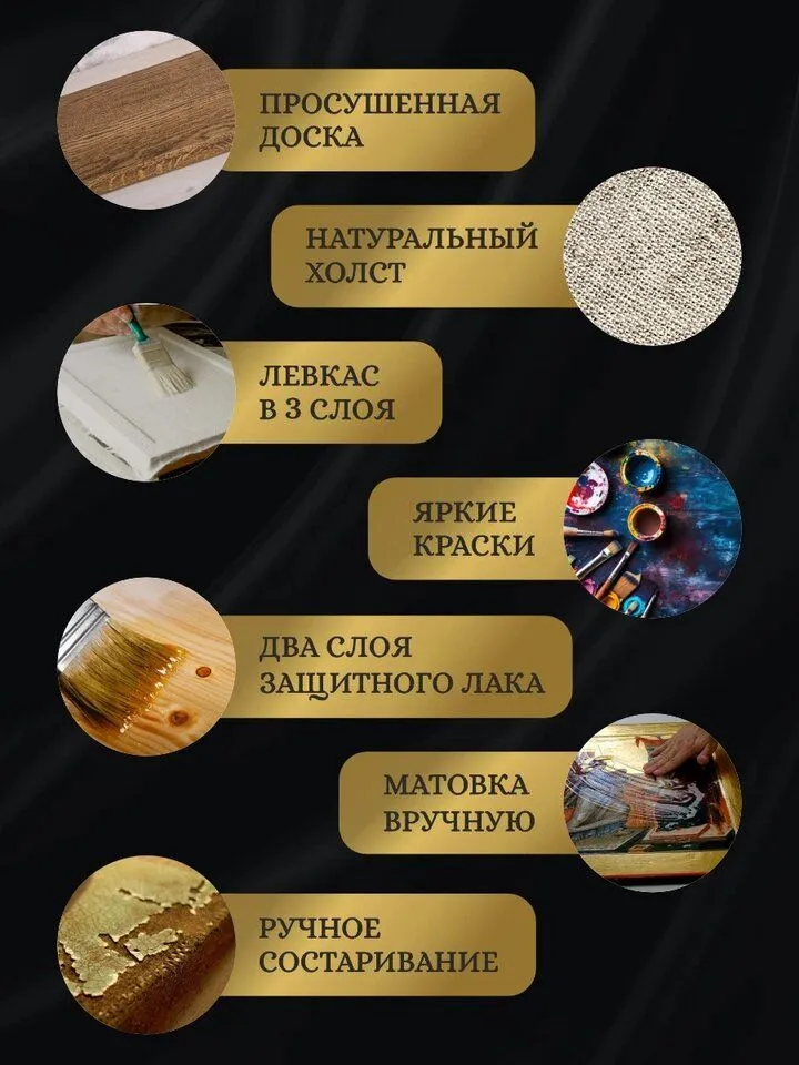 Деревянная икона ручной работы Троица Андрея Рублева, вариант, фото 6