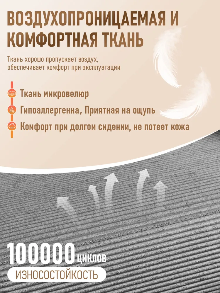 Бескаркасный диван раскладной кровать, 90x95x65 см, независимые пружины, мягкий вельветовый, тёмно-серый., 90x95x65 см, фото 3