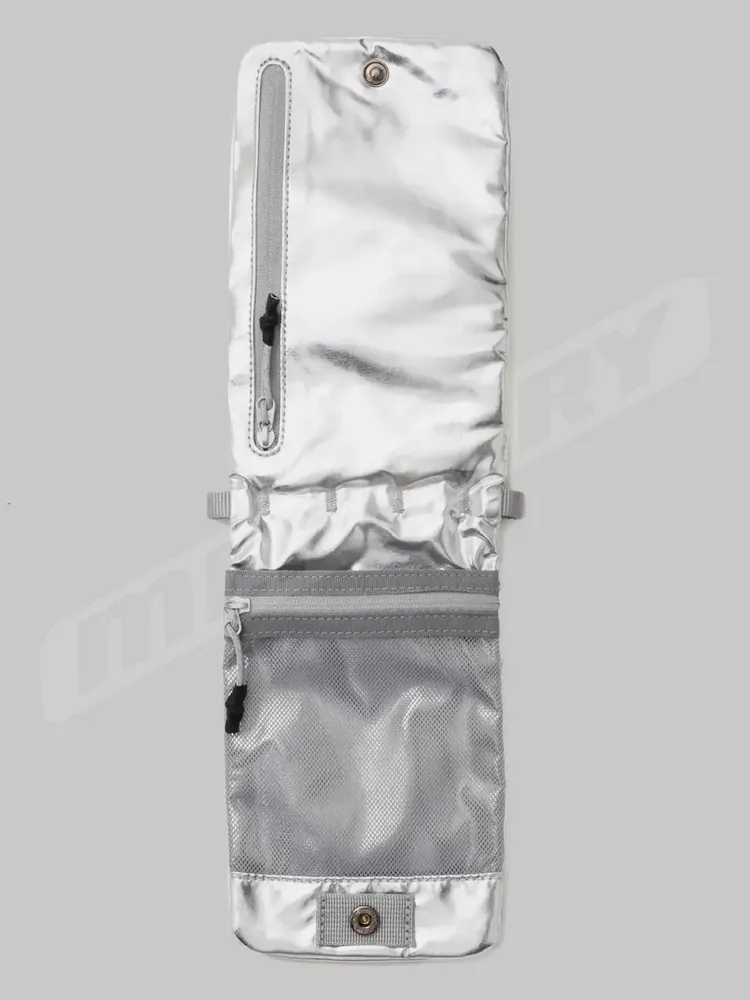 Сумочка для телефона Topologie Phone Sacoche Chrome Metallic с ремнем 8 мм Orange Patterned, оранжевый, фото 3