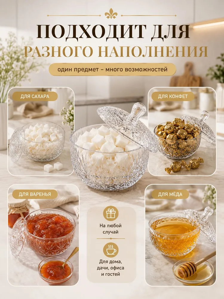 Сахарница с крышкой , 350 мл, 350 мл, фото 6