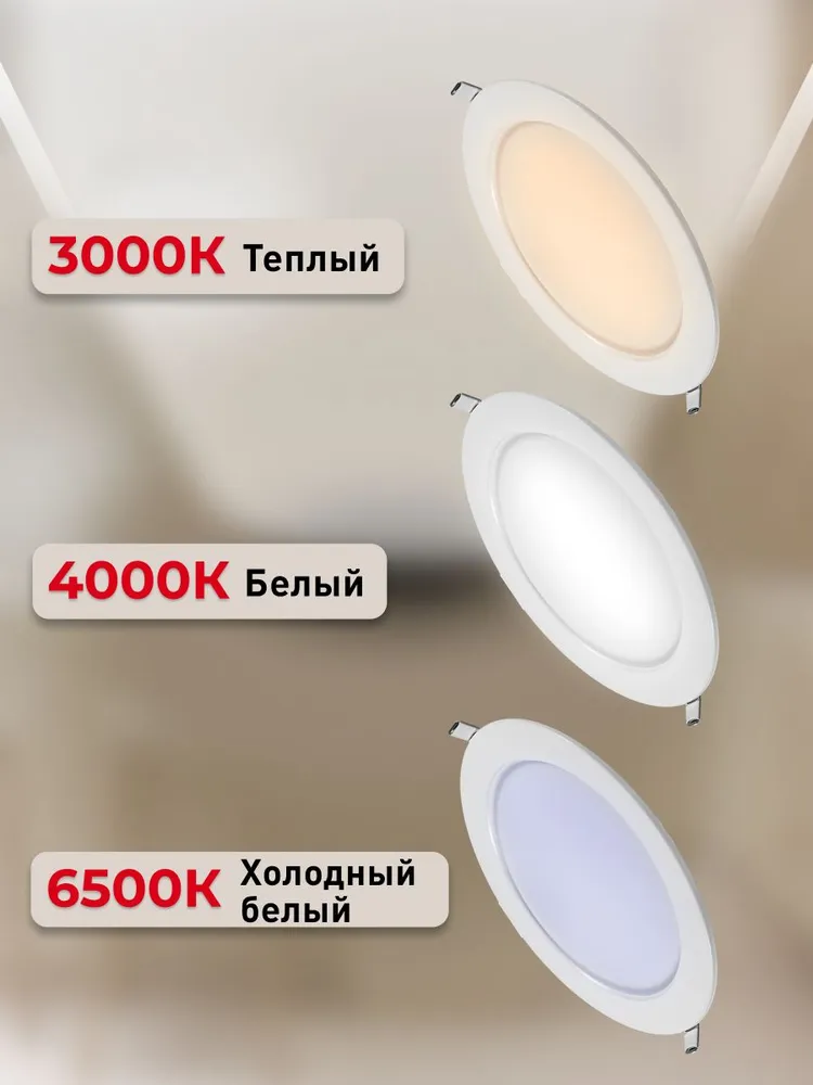 Встраиваемый светильник DL-2 Smartbuy-12W/6500K/IP40 840 лм белый, белый, фото 6
