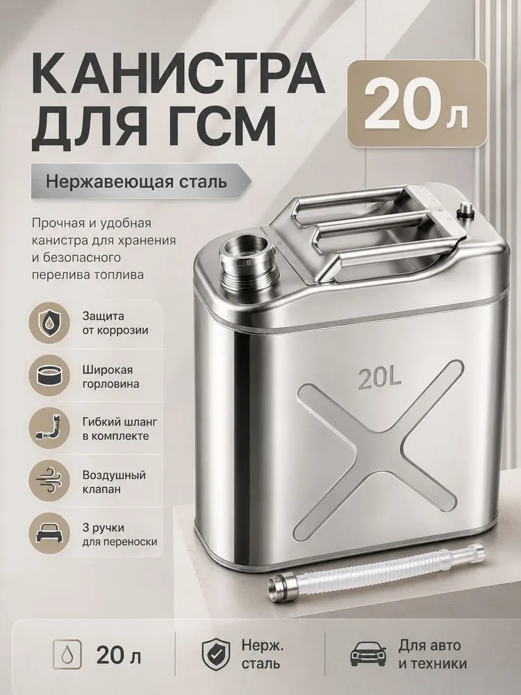 Канистра для ГСМ, 20 л, 20 л
