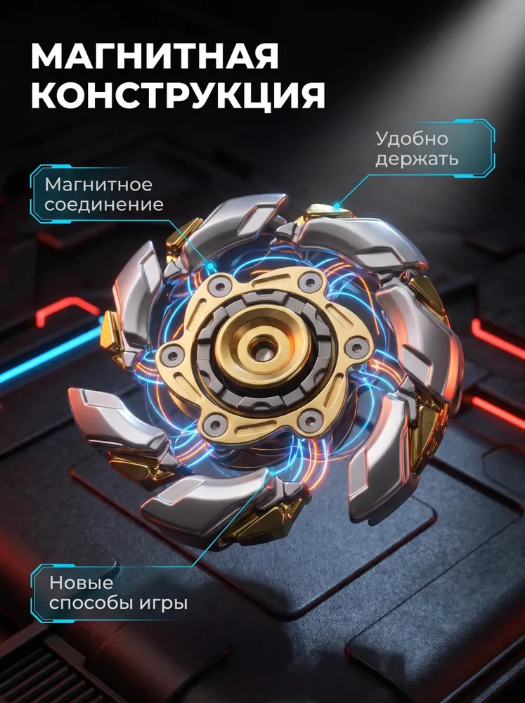 Металлический магнитный спиннер EDC, антистресс игрушка для рук, фиджет-спиннер с подшипником, вариант, фото 5