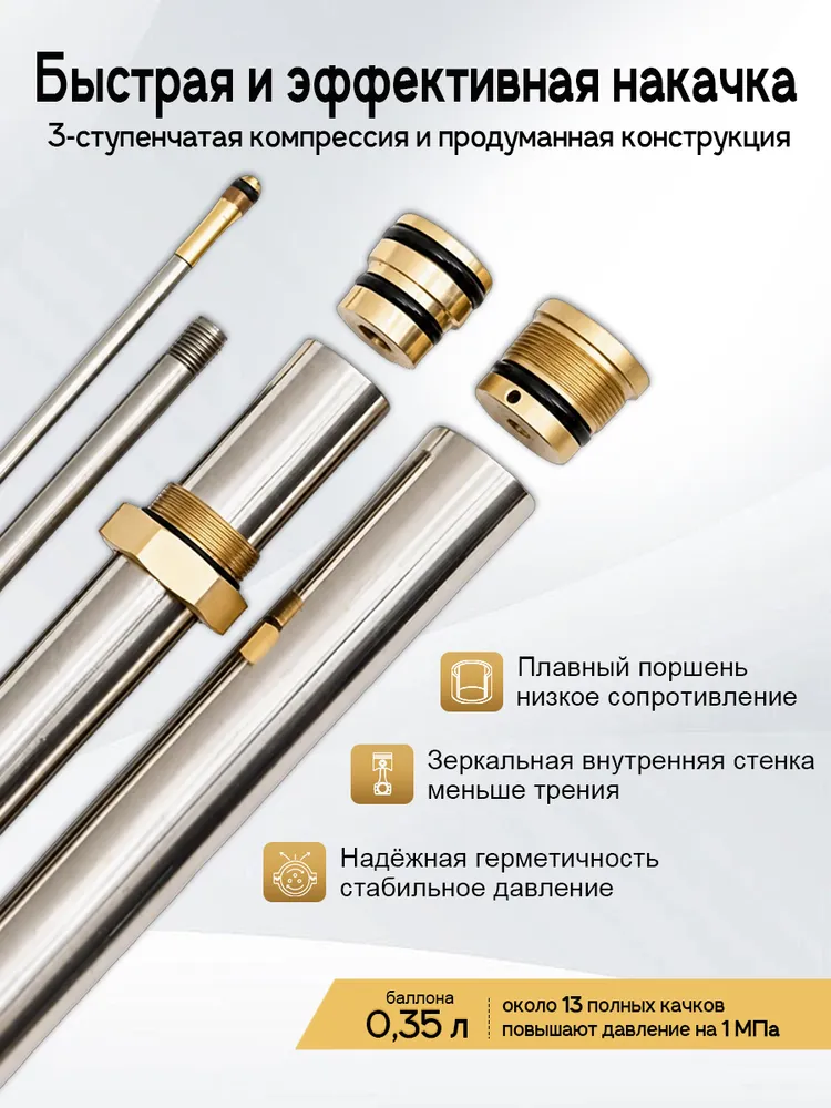 Насос высокого давления для PCP 4500psi, 3 stage, ручной насос с манометром, вариант, фото 2