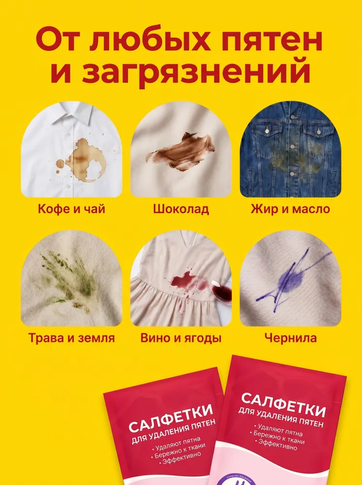Средство для ухода за одеждой Салфетки влажные для одежды, вариант, фото 6