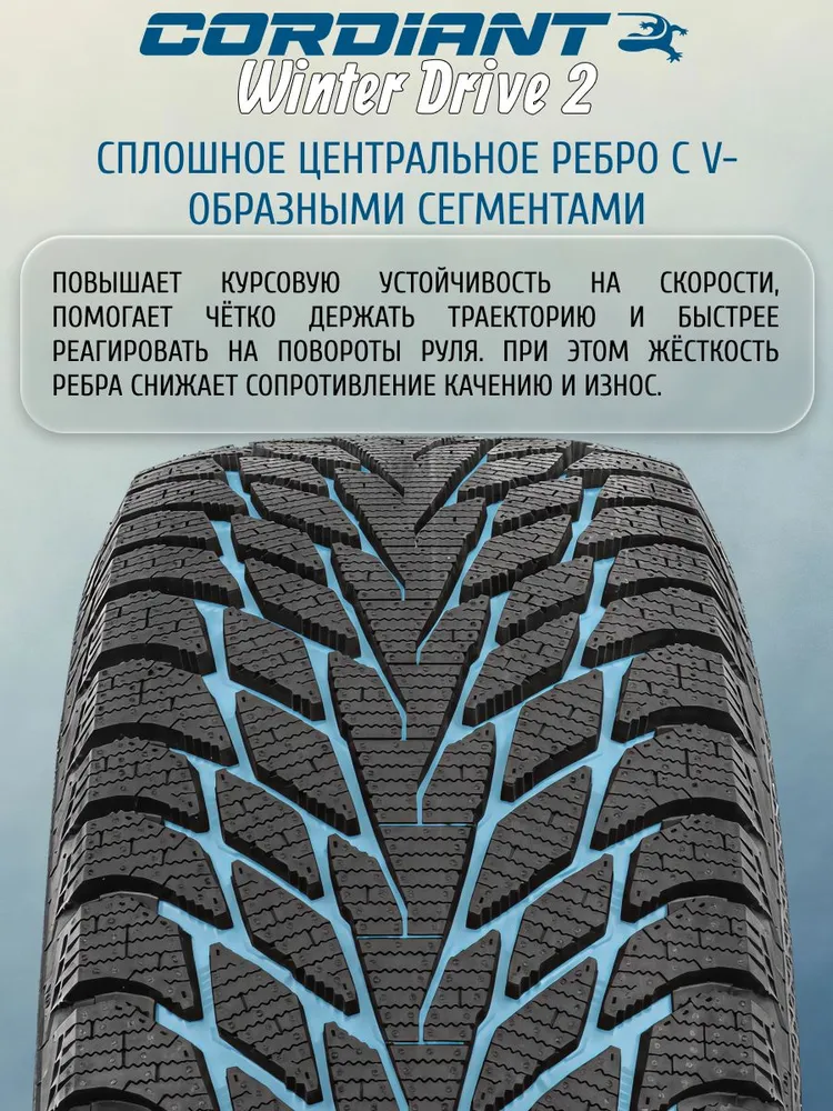 Cordiant Winter Drive 2 Шины зимние 215/65  R16 102T Нешипованные, вариант, фото 2