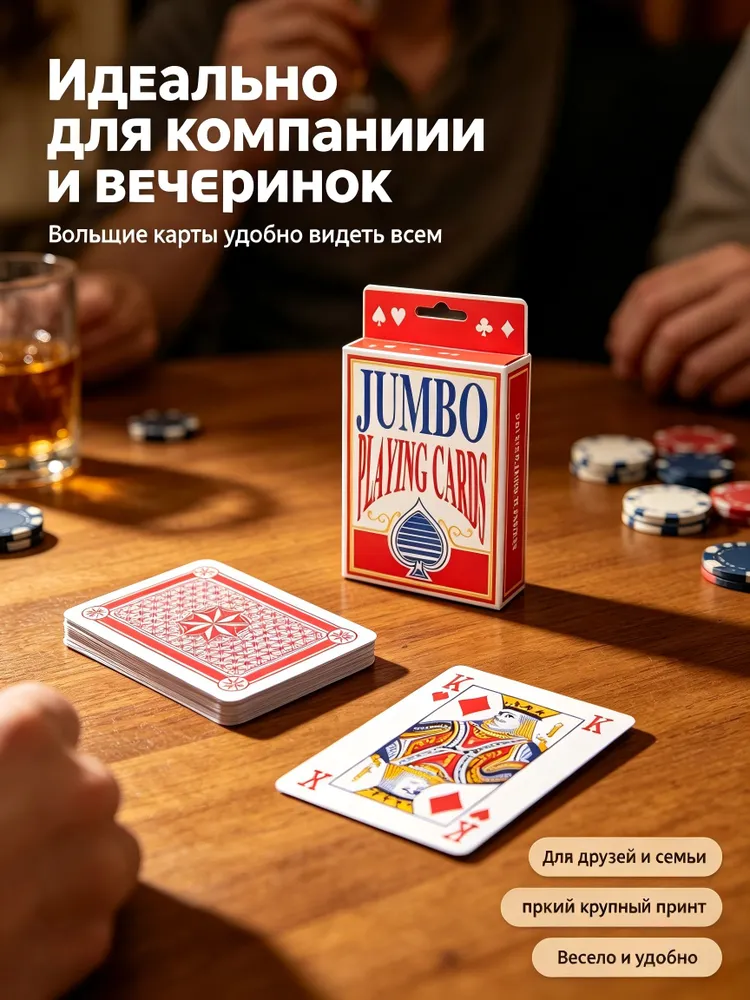 Большие Гигантские карты формата 17.5X12.5 см,огромные игральные карты, 17.5x12.5 см, фото 3