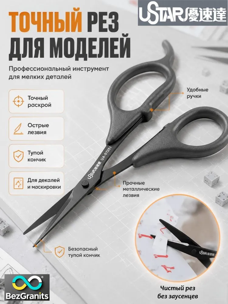 Нож, ножницы и кусачки для моделизма, инструменты для моделирования: точные ровные срезы для бумаги, пластика и макетов, эргономичные для хобби, нанесения наклеек и длительной творческой работы, вариант
