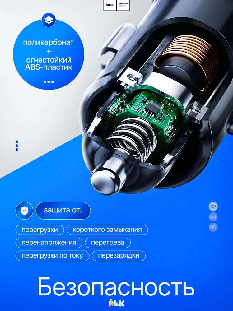 Разветвитель прикуривателя (зарядка) автомобильные товары, с 2 гнездами USB, 24 Вт, 1 м, фото 3