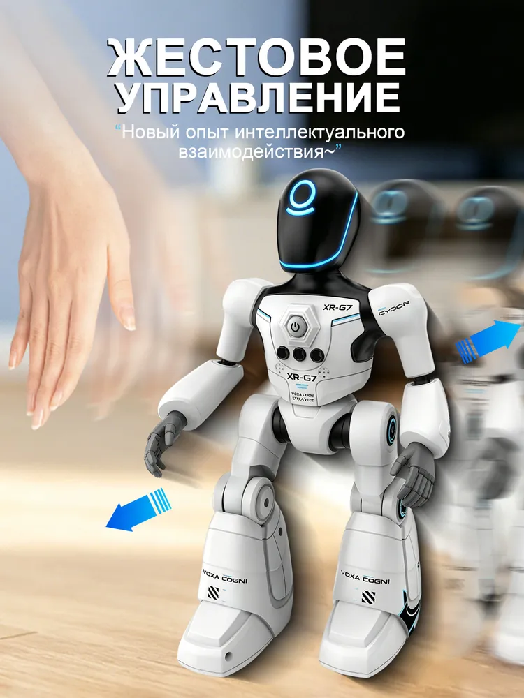 Робот игрушка для мальчика на пульте управления, Игрушечный робот-официант, Управление жестами,световые и звуковые эффекты, вариант, фото 2