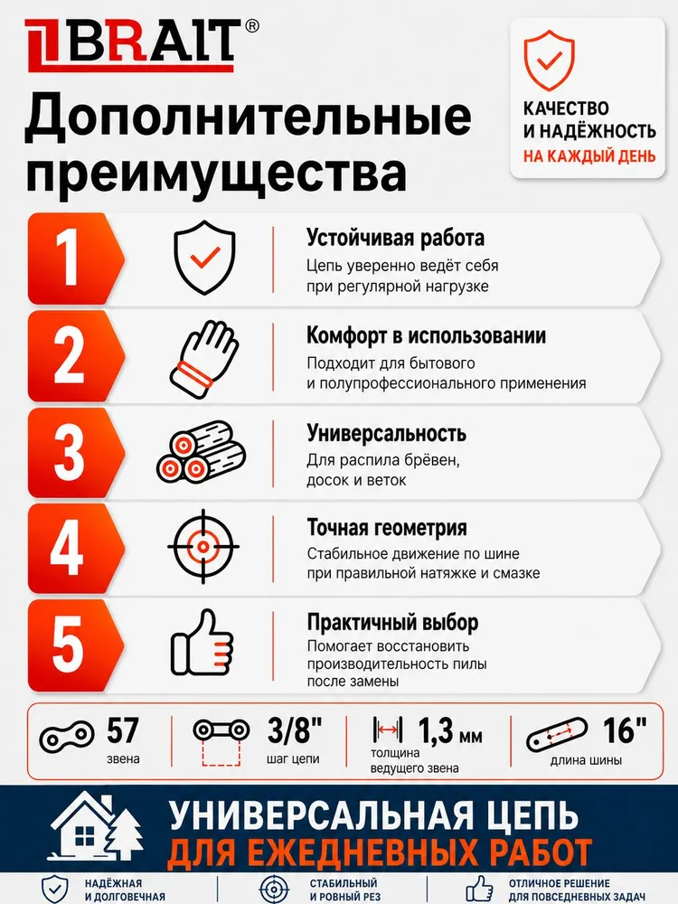 Цепь для бензопилы 57 звеньев 40 см(16") шаг 3/8" паз 1,3 мм, вариант, фото 4