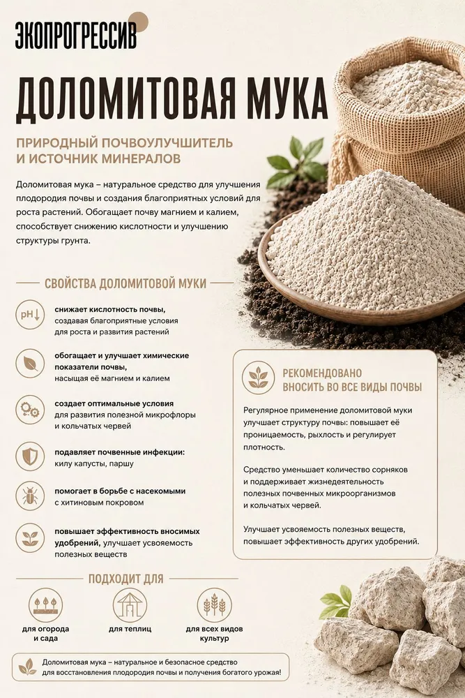 Доломитовая мука 2,5кг, 2,5 кг, фото 2