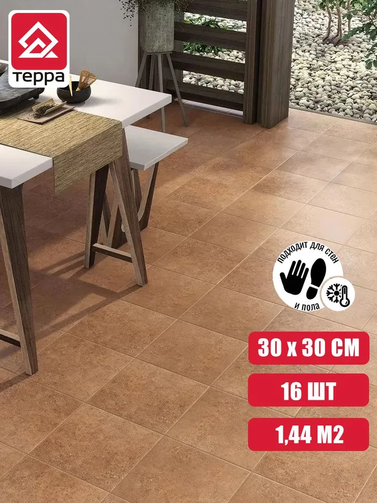 Керамогранит Kerama Marazzi Аллея кирпичный 30x30 см 16шт. (1,44 м2), 30x30 см, 16 шт