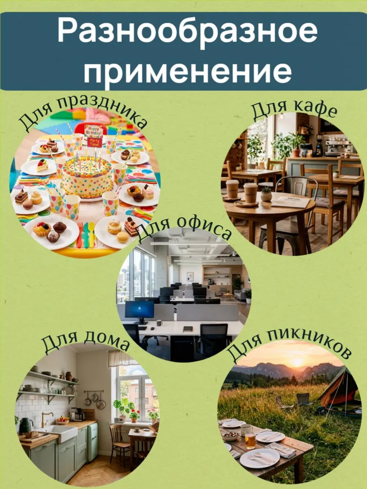 Одноразовые тарелки бумажные 26 см 25 шт, 25 шт, фото 5