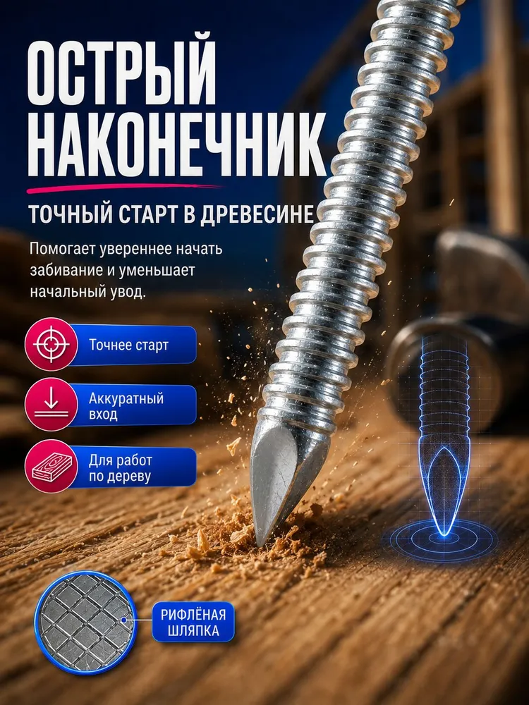 Гвоздь ершеный 4х100мм оцинкованный 5кг, 4x100 мм, 5 кг, фото 5