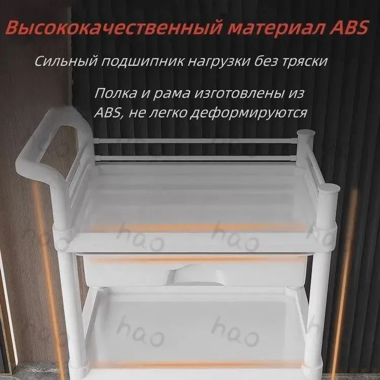 столик манипуляционный медицинский, Универсальное колесо 360, Многослойное хранение, вариант, фото 6