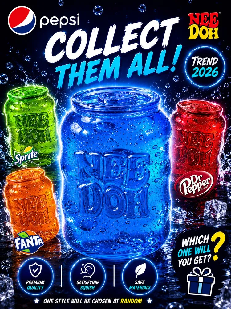 Антистресс Pepsi баночка NEE DOH Suptid Squish сквиш спрайт мялка банка, вариант, фото 5