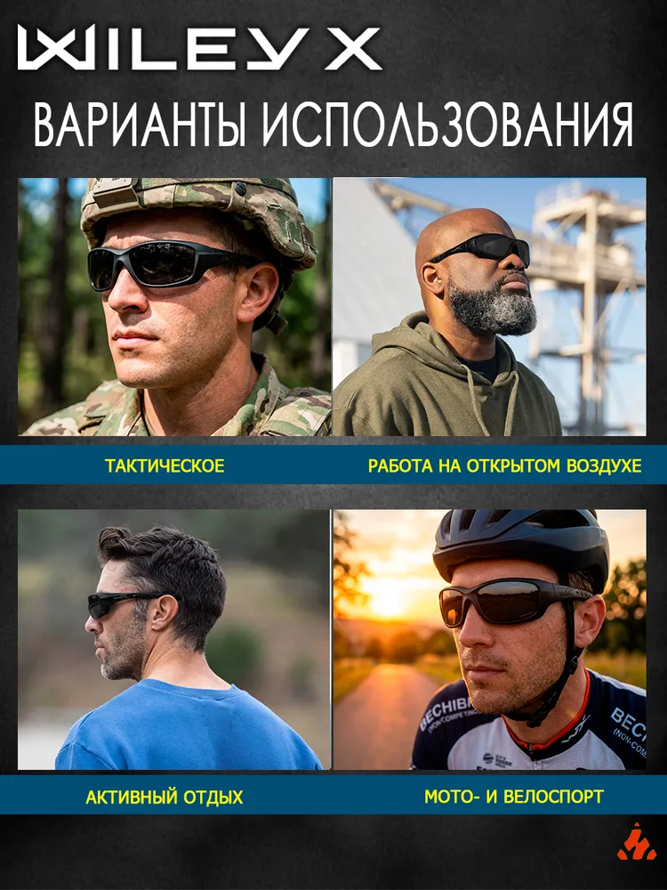Очки защитные Wiley X Gravity (Frame: Matte Black, Lens: Polarized - Grey), черный, фото 6