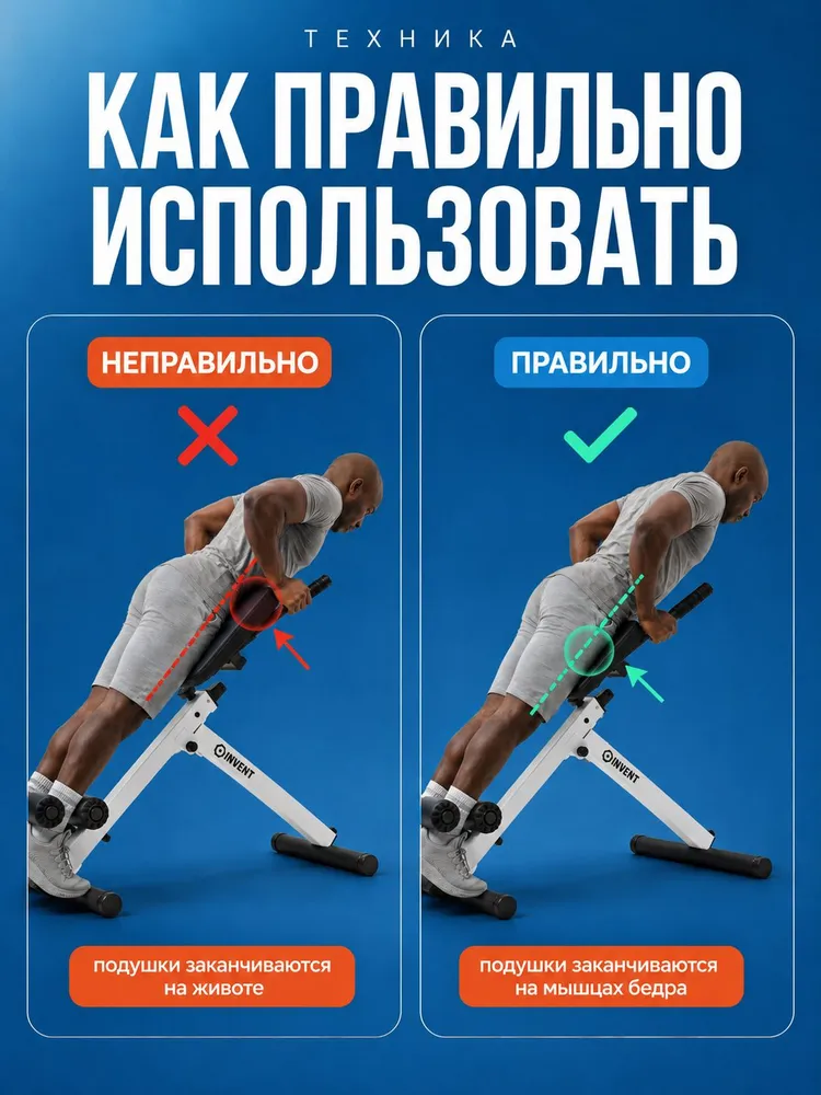 INVENT Гиперэкстензия, длина: 96 см, ширина: 40 см, вариант, фото 5