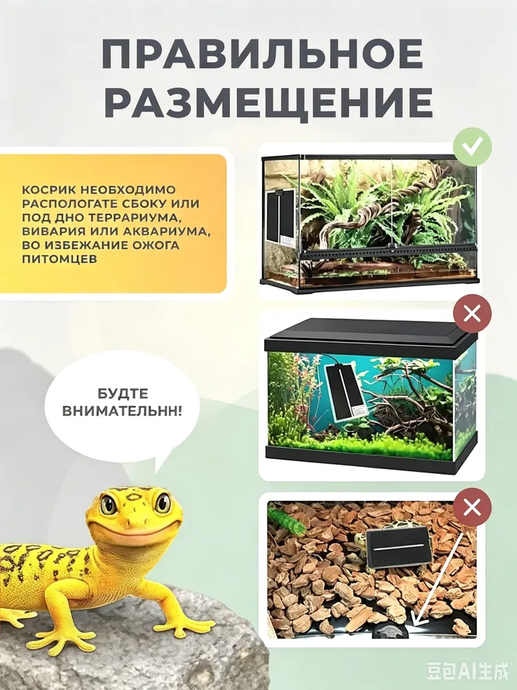 Термоковрик греющий для террариума 7 Вт, 15х28 см, коврик с подогревом, греющий коврик для рептилий, 15x28 см, 7 Вт, фото 6