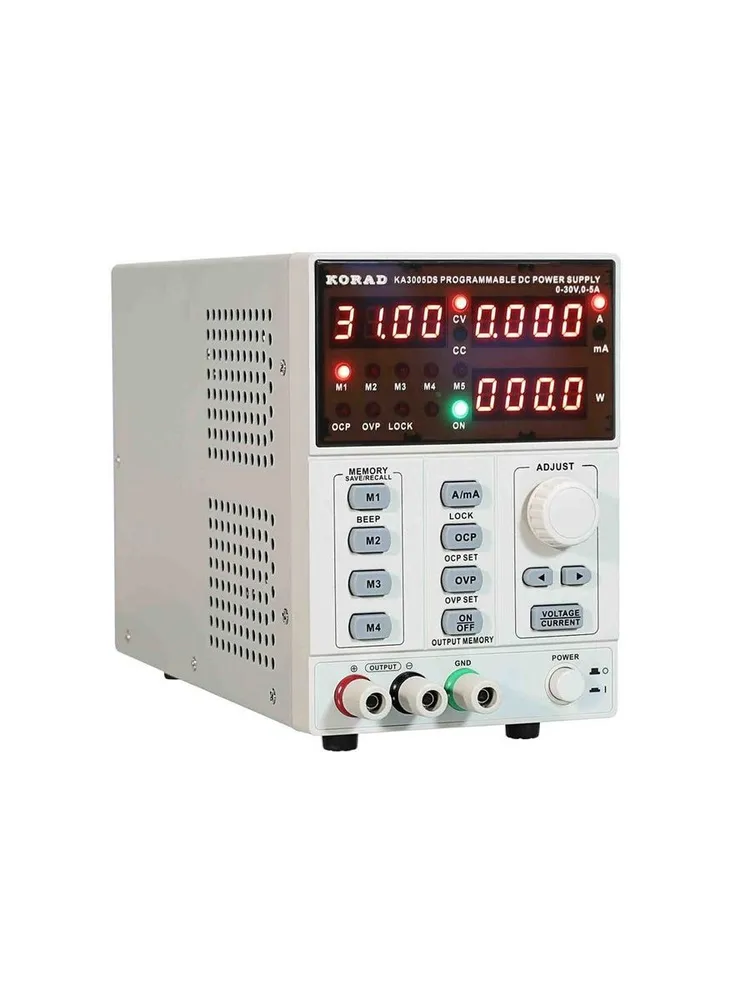 Лабораторный источник питания Korad KA3005DS 0-30В/0-5А, разрешение 10 мВ/1 мА, 150 Вт, отображение напряжения, тока и мощности, 150 Вт, фото 2