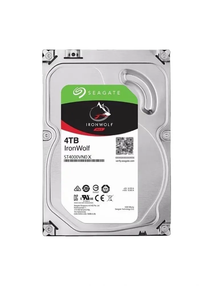 Seagate 4 ТБ Внутренний жесткий диск Seagate 4 ТБ Внутренний жесткий диск IronWolf (ST4000VN***), 3.5", 5900 об/мин, SATA III 6 Гбит/с (S400), 4 ТБ, 4 ТБ