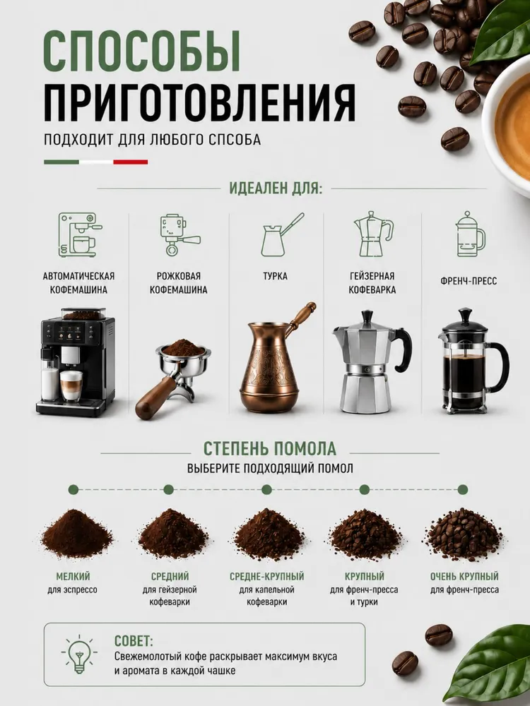 Кофе в зернах 1 кг VITA 10% Арабика / 90% Робуста, BELLO COFFEE ITALY ESPRESSO, итальянская обжарка, 1 кг, фото 5