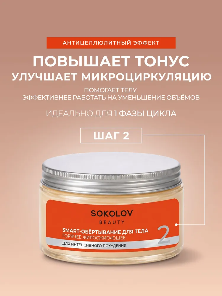 Горячее обёртывание для тела с кофеином и термоэффектом антицеллюлитное, 200 мл, 200 мл, фото 2