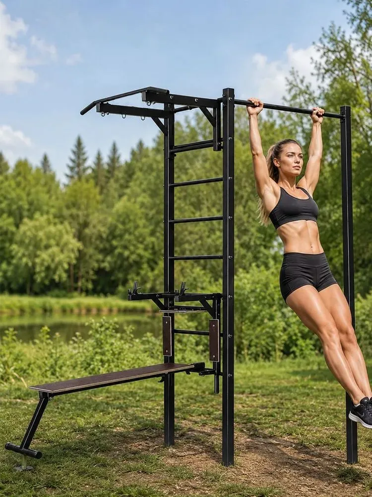 Спортивный комплекс уличный с турником, шведской стенкой, брусьями и скамьёй, вариант, фото 5