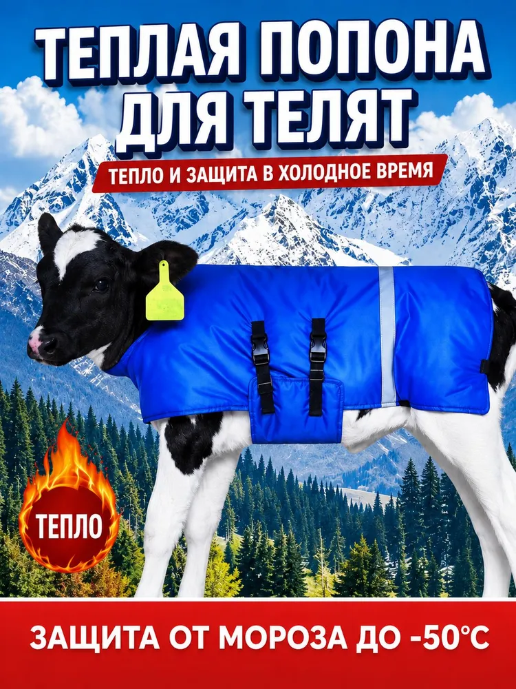 Попона для телят утепленная большой размер, вариант, фото 5
