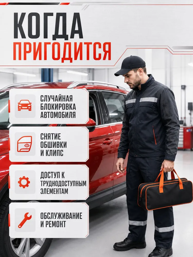 Набор для аварийного вскрытия автомобиля, пневмоклины, съемники клипс, 32 шт, 32 шт, фото 2