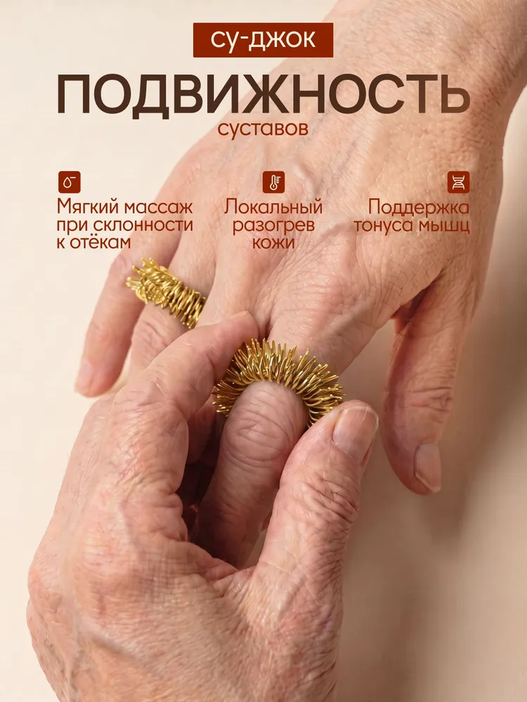 Су джок кольца / Массажер для рук и пальцев, 5 штук, 2 шт, фото 5