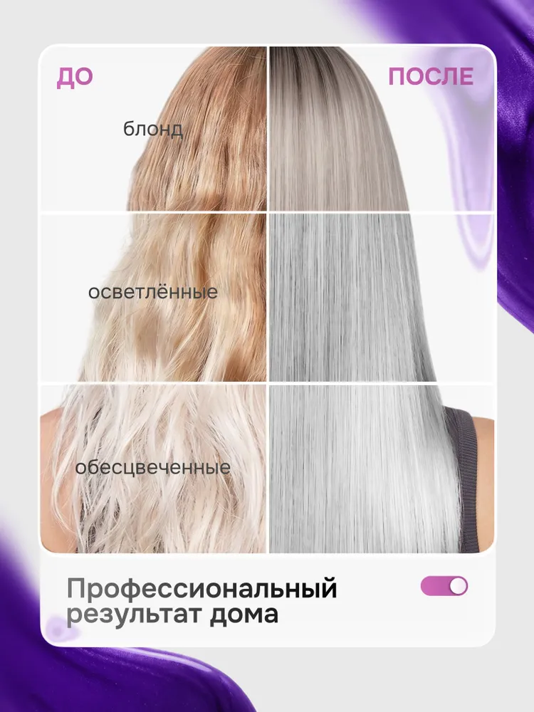 Concept оттеночный бальзам для волос нейтрализующий желтизну, Пепельный блонд 300мл, 300 мл, фото 4