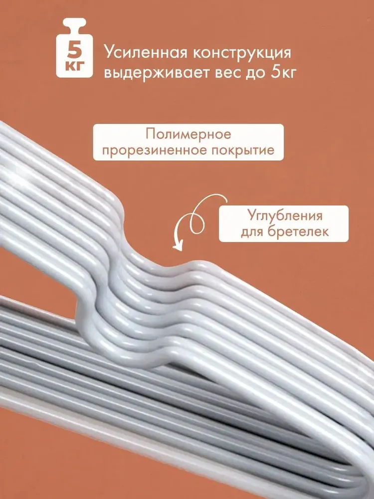 FankyManky Вешалка плечики 40 см 20 шт металл черный, 30 см, фото 3
