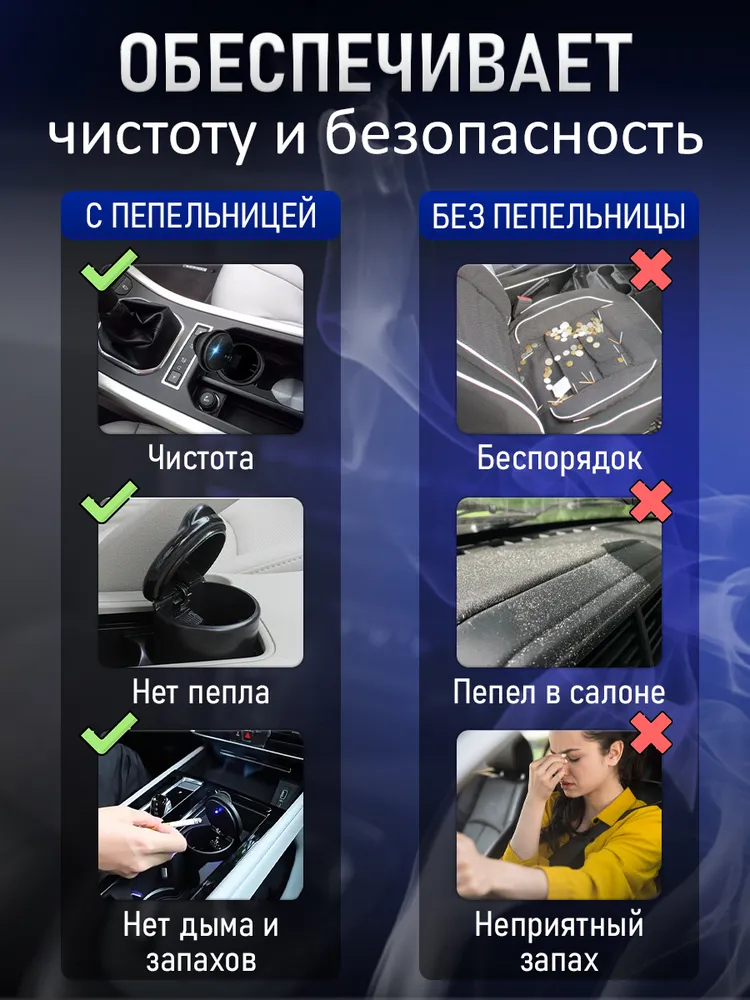Пепельница в авто с подсветкой, вариант, фото 4